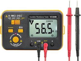 VC60B skaitmeninis izoliacijos varžos matuoklis, megaomometras, omometras, „Megger“ matuoklis, 2 GΩ varžos ir įtampos matavimas, 750 V kintamoji srovė, LCD ekranas