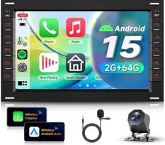 VECHTEL 2G+64G automobilių radijas su „Android 15“ sistema, skirtas „VW Golf IV MK4“, „Bora“, „Passat B5“, „Polo“, „Jetta“, „Sharan“, „Lupo“, „Seat Alhambra“ ir „Cordoba“ modeliams, 7 colių HD jutiklinis ekranas su belaidžio „CarPlay“, „Android Auto“, GPS
