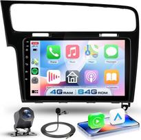 VECHTEL 4G+64G automobilių radijas su „Android 15“ sistema, skirtas „VW Golf 7“ (2013–2018 m.), 10,1 colio 1280 × 720P HD jutiklinis automobilių radijas su „CarPlay“, „Android Auto“, GPS, „Wi-Fi“, USB, „Bluetooth 5.0“, FM, RDS radiju ir atbulinės eigos ka