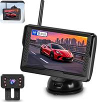 VECHTEL AHD 720P Kabellose Rückfahrkamera,5"-HD-Monitor-Set, IP69 wasserdicht, Weitwinkel, Nachtsicht, Rückfahrkamera für LKW, SUVs und 12-V-Fahrzeuge, einfache Installation