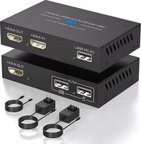 VEDINDUST 120M 400FT HDMI KVM USB ilgintuvas RJ45 USB per Ethernet perdavimą per vieną Cat5e/6/7 Full HD 1080P60Hz palaikymas Loop Out