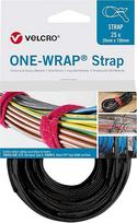 VELCRO® One Wrap® dirželiai kabeliams, 20 mm x 200 mm, 25 vnt. pakuotė, juodi