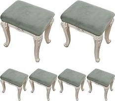 Velvet Stool Cover Osmanų baro taburetės apima stačiakampio formos 2/4/6 rinkinys Stretch Washchable Dressing Table Stool Covers Counter Stool Covers Cover Stool Cover Stool Cover (žalia, 6 dalys)