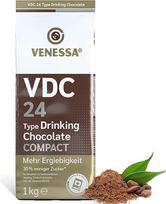 VENESSA VDC 24 geriamasis šokoladas 1 kg, 24 % aukščiausios kokybės kakavos ir pieno milteliai karštiems gėrimams gaminti, šiek tiek saldūs, kreminės konsistencijos