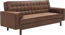Vente-unique - "Eleanor II" sulankstoma sofa lova - mikropluoštas - senovinė išvaizda - ruda