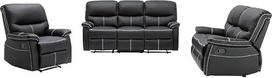 Vente-unique - 3 vietų sofa + 2 vietų sofa + "Canby" kėdė - dirbtinė oda - juoda