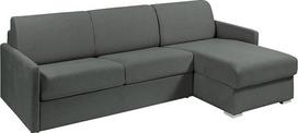Vente-unique – Kampinis sofos-lovos komplektas su čiužiniu – Keičiamas kampas – Audinys – Pilka – Miegamoji dalis 140 cm – Čiužinys 18 cm – CALIFE