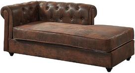 Vente-unique – „Chesterfield“ šezlongas (kairysis) – mikropluoštas – senovinio stiliaus odos imitacija – SHIREL