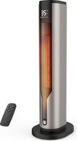 Ventiliatorinis šildytuvas, taupantis energiją, mažos energijos sąnaudos, 2000 W, tylus 60 cm keraminis radiatorius, apsauga nuo perkaitimo ir pakreipimo, 70° osciliacija, 3 režimai, 12 valandų laikmatis
