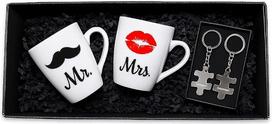 Vestuvių dovana „Mr & Mrs Box“ puodeliai