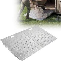 VEVOR 2 vnt. slenksčio rampos, 750 x 617 mm, 340,2 kg apkrovos talpos, skirta neįgaliųjų vežimėliams, kai aukštis neviršija 165 mm; neslystančios aliuminio pakrovimo rampos, skirtos neįgaliųjų vežimėliams, motoroleriui, durų slenksčiams, bordiūrams ir lai