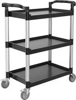 VEVOR universalus vežimėlis, 136 kg keliamoji galia, 3 pakopų universalus plastikinis vežimėlis su 360° pasukamais ratukais (2 su stabdžiu), 880 x 410 x 990 mm, didelis serviravimo vežimėlis sandėliui, biurui, namams