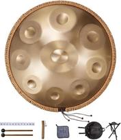 VEVOR „Handpan“ būgnas, 55 cm, 9 tonų plieninis liežuvinis būgnas, 432 Hz, D-moll, su austi kraštais, 2 muštukai ir nešimo krepšys, nusidėvėjimui atsparus perkusinis instrumentas, skirtas profesionaliems pasirodymams