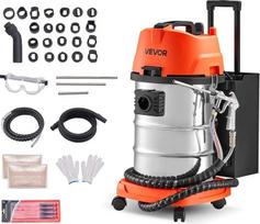 VEVOR „Walnut Blaster 30 L“, 1600 W smėliavimo įrenginys, smėliavimo sistema įsiurbimo kolektorių ir vožtuvų dekarburizavimui, smėliavimo įrenginys su 2,5 kg graikinių riešutų kevalų ir 23 adapteriais