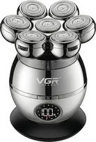 VGR 315 vyriškas skustuvas, 6-in-1 skustuvas su barzdos kirpikliu | Skustuvas plaukams ant nosies ir galvos, galvos skustuvas su USB įkrovimu, galvos skustuvas su IPX5 atsparumu vandeniui, LED ekranas