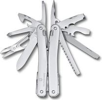 Victorinox Swiss Tool Spirit MX šveicariškas armijos peilis, 24 funkcijų daugiafunkcinis įrankis, įskaitant reples, atsuktuvą, skardinių atidarytuvą, nailoninis diržo krepšys, sidabrinės spalvos