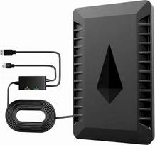 Vidaus antena DVB-T/DVB-T2 antenos su stiprintuvu, skirtos naudoti patalpose, 650+ km skaitmeninė DVB-T2 antena, skirta naudoti lauke ir patalpose, televizoriams su dideliu veikimo nuotoliu, tinka 4K, 1080p ir visiems TV įrenginiams, 10 m koaksialinis kab