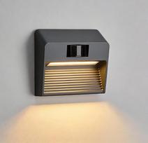 Vidaus ir lauko šviestuvas su judesio jutikliu, laiptų apšvietimas, maitinamas iš elektros tinklo, IP54, 3000 K, energiją taupantis LED šviestuvas vilai, viešbučiui, sodui, antracito spalvos