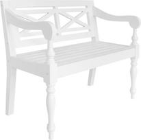 vidaXL "Batavia" raudonmedžio masyvo suolo atlošas "Rustic Heavy Duty" universalus namų biuro virtuvės pietų baldai 98 cm baltos spalvos