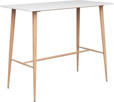 vidaXL Baro stalas Baro stalas Bistro stalas Virtuvės stalas Lounge stalas Valgomasis stalas Baltas 120 x 60 x 105 cm Metalas MDF