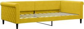 vidaXL dienos lova, svečių lova, "2-in-1", miegamojo, svetainės lova, sofa-lova, modernus dizainas, geltona, 100 x 200 cm, aksomas
