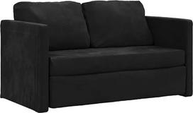 vidaXL grindų sofa, sulankstoma grindų lova su miego funkcija, sofa lova su metaliniu rėmu, sulankstoma sofa lova svetainei, miegamajam, juodas audinys