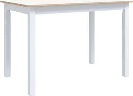 vidaXL Gummedžio masyvo valgomojo stalas Medinis stalas Virtuvės stalas Valgomojo stalas Medžio masyvo stalas Valgomojo stalas Virtuvė Balta ruda 114 x 71 x 75 cm MDF viršus