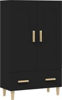 vidaXL Highboard Komoda šoninė komoda Šoninė spinta Daugiafunkcinė spinta Aukšta spinta Stovinti spinta Juoda 70 x 31 x 115 cm Medienos medžiaga