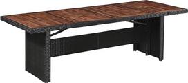 VidaXL Lauko valgomojo stalas iš pintos dervos ir medžio, 240x90x74 cm