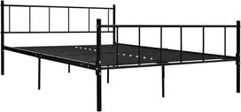 vidaXL lovos rėmas Metalinis miegamojo lovos rėmas Dvigulė lova Dvigulė lova rėmas Lentyninis rėmas Miegamojo baldai Juodas metalas 180 x 200 cm