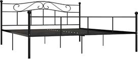 vidaXL Lovos rėmas Metalinė lova Miegamasis Dvivietė lova Rėmas Miegamojo baldai Dvivietės lovos grotelinis rėmas Juodas metalas 180 x 200 cm