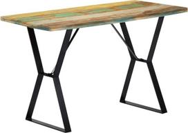 vidaXL Valgomojo stalas Virtuvės stalas Medinis stalas Medžio masyvo stalas Valgomojo stalas Valgomojo stalas Virtuvė 120 x 60 x 76 cm Perdirbta medžio masyvo geležis