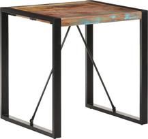 vidaXL valgomojo stalas, pramoninio stiliaus, su senoviniu žavesiu, virtuvės stalas, bistro stalas, valgomojo stalas, 70 x 70 x 75 cm, pagamintas iš perdirbto masyvio medžio