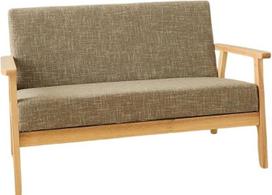 Vidurio amžiaus modernaus akcento kėdė su lino audinio sofa, dekoruota sofa, skirta svetainei, miegamajam, 158 x 61 x 70 cm (6)