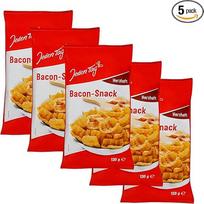 Vienas Tag Bacon Snack, 130 g, traškūs, sotūs stiprūs kvietiniai užkandžiai su kumpio ir šoninės skoniu (5 vnt.)