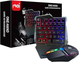 Vienos rankos žaidimų klaviatūros ir pelės rinkinys, 35 klavišai, RGB apšvietimas, mechaninė vienos rankos klaviatūra su riešo atrama, žaidimų pelė, nešiojamos žaidimų klaviatūros ir pelės