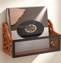 Vinilo plokštelių laikiklis, tvirtinamas prie sienos, medinis vinilo laikiklis, sieninė lentyna