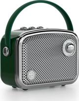 Vintage stiliaus nešiojamas „Bluetooth“ garsiakalbis, rudos spalvos, retro stiliaus, su metaliniu tinkleliu, kompaktiškas, kvadratinės formos (žalias)