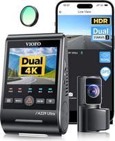 VIOFO A229 Ultra 2CH Dual 4K Dash Cam Priekinė galinė Dual STARVIS 2 IMX678 jutikliai ir dviguba 4K HDR automobilinė kamera, 5GHz "Wi-Fi" mobiliojo telefono stebėjimas ir GPS, valdymas balsu, naktinis matymas 2.0, maks. Iki 512GB