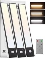 Virtuvės LED apšvietimas po spintelėmis su judesio jutikliu, 3 vnt. rinkinys | 1800 mAh, 6000 K, ypač ryškus | Reguliuojamo ryškumo ir magnetinis spintelių apšvietimas | Spintelių apšvietimas su judesio jutikliu virtuvėje (30 cm) [Energijos klasė B]