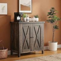 Virtuvinė spintelė su stalviršiu Sideboard Medžio masyvo spintelė su dviem stalčiais ir durimis svetainei Virtuvė Valgomasis kambarys Rustic Brown