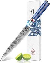 Virtuvinis peilis Damasko peilis Virėjo peilis Aštrus japoniškas peilis iš VG-10 plieno Profesionalus virėjo peilis su ergonomiška aukščiausios kokybės rankena, skirtas pjaustyti daržoves Mėsą namuose (15,24 cm virtuvinis peilis)