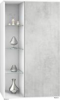 Vokietijoje pagaminta "Vladon Davos" vitrina, stovinti vitrina su 3 stiklo lentynomis ir 8 skyriais, matinės baltos spalvos / betono oksido išvaizdos (71,5 x 134 x 35 cm)