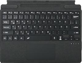 Vokiškos QWERTZ klaviatūros išdėstymo klaviatūra, skirta „Microsoft Surface Pro 11/10 / 9/8 / X“, 13 colių – itin plonas, apšviestas „Bluetooth“ „Type Cover“ dangtelis su daugiafunkciniu jutikliniu kilimėliu, įkraunamas