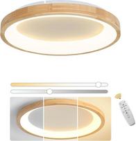 VOMI LED lubų šviestuvas medinis 40 cm apvalus lubų šviestuvas miegamasis su nuotolinio valdymo pulteliu 24 W, biuro lubų šviestuvai medinis šviestuvas modernus medinis šviestuvas miegamojo šviestuvas lubų šviestuvas biurui virtuvės apšvietimas