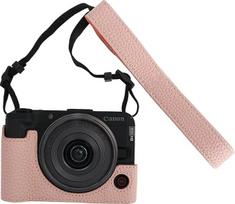 VOVMOEYA Canon EOS R50 V dėklas su reguliuojamu dirželiu per petį, PU oda, R50V fotoaparato dėklas, dangtelis, apsauginis dėklas, dėklas, dėklas, dėklas, priedai, stilingas, apsauginis fotoaparato dėklas