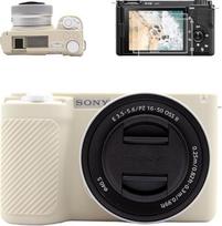 VOVMOEYA Sony ZVE10II fotoaparato dėklas, 1 x silikoninis dėklas, 2 x ekrano apsauga, 1 x "Hot Shoe" dangtelis, Alpha ZVE10 II, silikoninis fotoaparato dangtelis, ZV-E10II, priedai, apsauginis dėklas, grūdintas stiklas