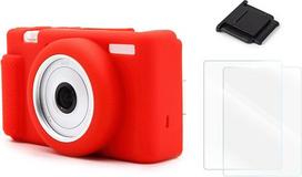VOVMOEYA ZV-1F fotoaparato dėklo priedai, "Sony ZV-1F ZV-1 II" dėklas, "Sony ZV-1F/ZV-1 II/ZV-1M2" silikoninis dėklas su ekrano apsauga [2 pakuotės] ir fotoaparato "Hot Shoe" dangtelis