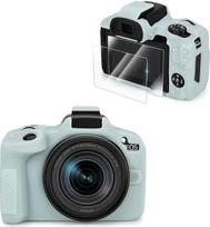 VOVMOEYA Suderinamas su CANON EOS R50 fotoaparato dėklo priedų rinkinys [su 2 LCD grūdintomis plėvelėmis], EOS R50 silikoninis apsauginis fotoaparato dėklas, sustiprintas sukibimas, lengvas 9H 0,25 mm šviesiai žalios spalvos