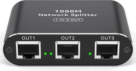 VPFET LAN jungiklis nuo 1 iki 3 1000Mbps LAN skirstytuvas 3 prievadų tinklo skirstytuvas Gigabitinis jungiklis su C tipo maitinimo kabeliu RJ45 Ethernet skirstytuvas Cat5e 6 7